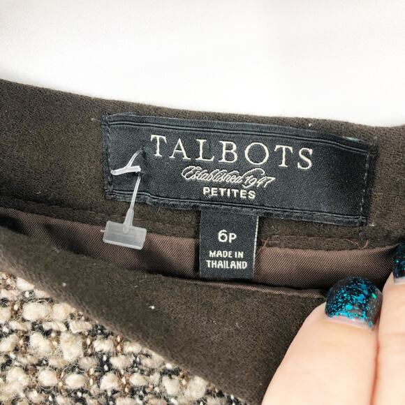 Talbots Womens Skirt Size 6 PETITE Brown Tweed Wool Blend - Picture 5 of 6